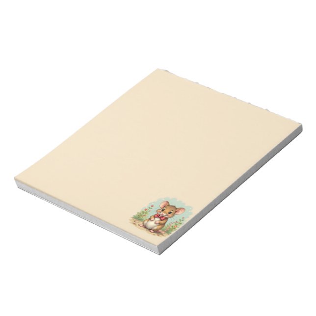Bloc De Notas Cute adorable little mouse with tie (Lado Izquierdo)