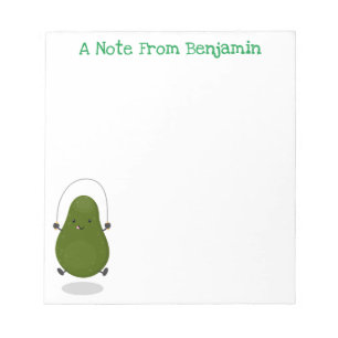 Bloc De Notas Cute aguacate salto cuerda personalizado ilustraci