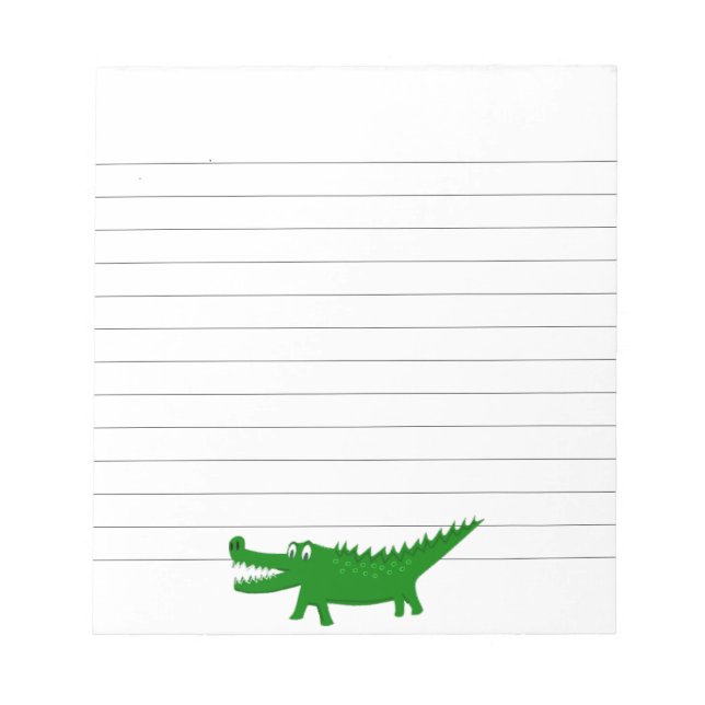 Bloc De Notas  Cute Alligator Drawing Custom Lined (Frente)