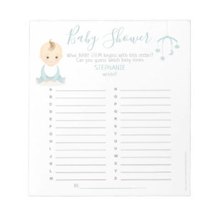 Bloc De Notas Cute Baby Boy y su juego de Baby Shower para celul