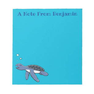 Bloc De Notas Cute baby sea turtle cartoon illustration