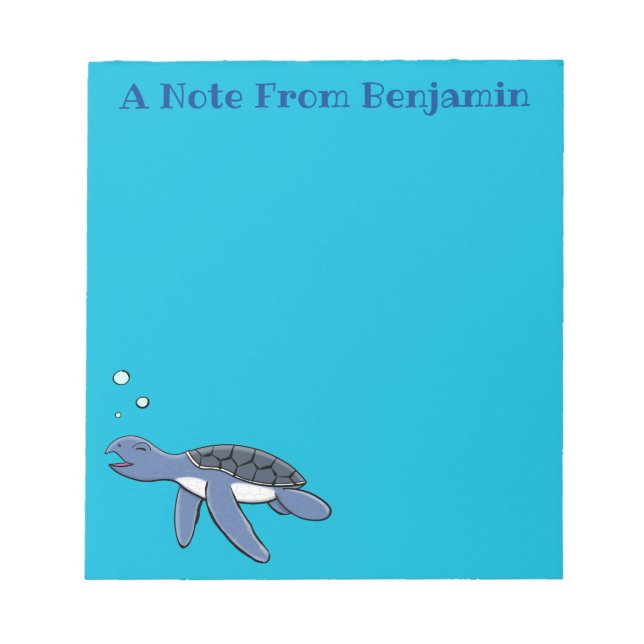 Bloc De Notas Cute baby sea turtle cartoon illustration (Frente)