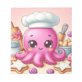Bloc De Notas Cute baking octopus blank notepad