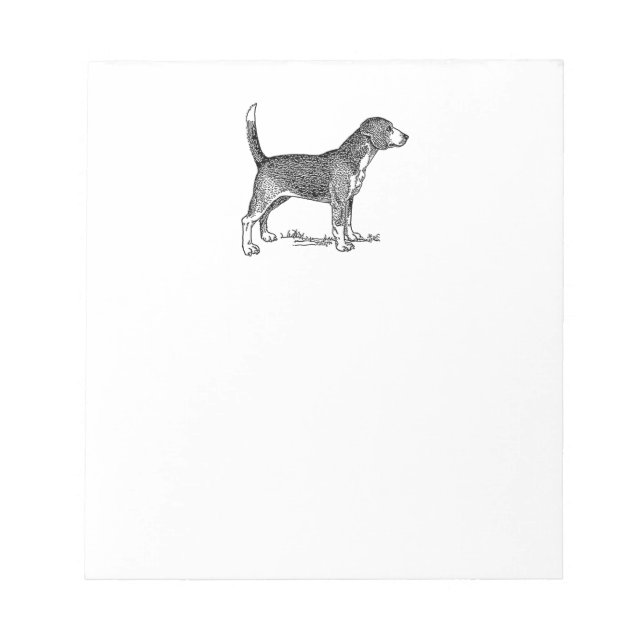 Bloc De Notas Cute Beagle Elegant Dog Drawing (Frente)