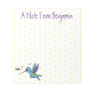 Bloc De Notas Cute bee hummingbird cartoon illustration