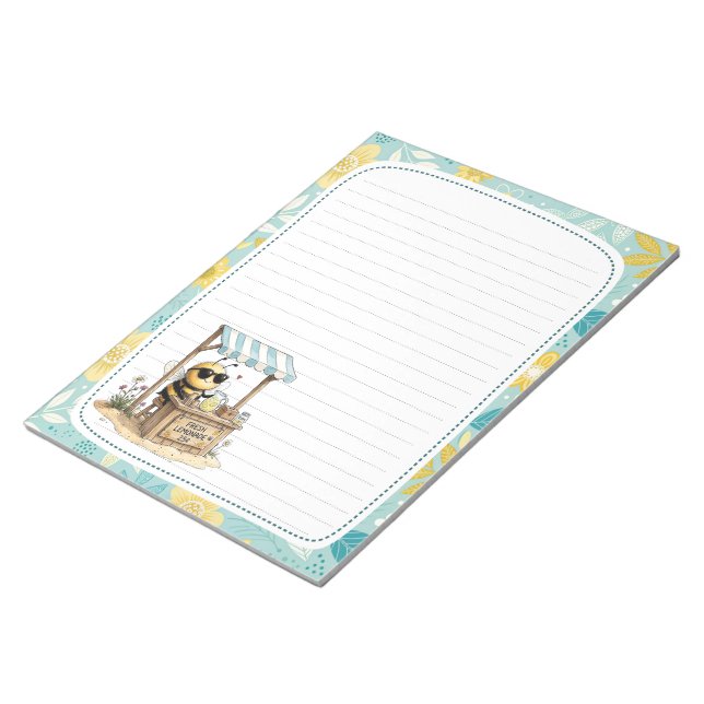 Bloc De Notas Cute Bee Lemonade Stand Full Page Lined Stationery (Lado Derecho)