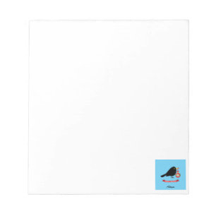 Bloc De Notas Cute Blackbird Con Un Nombre Personalizado De La B