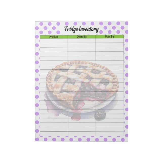 Bloc De Notas Cute Blueberry Fridge Inventory (Lado Izquierdo)