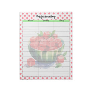 Bloc De Notas Cute boca agua sandía Fridge Inventory Li