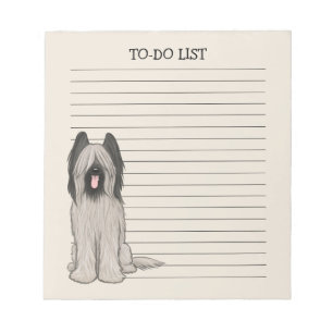 Bloc De Notas Cute Briard Lin Paper con texto Personalizado