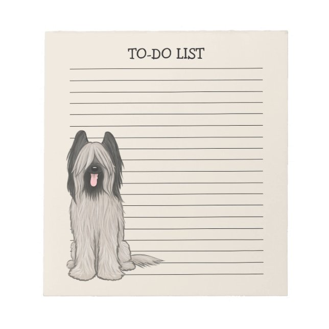 Bloc De Notas Cute Briard Lin Paper con texto Personalizado (Frente)