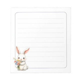 Bloc De Notas Cute Bunny Rabbit Spring Stationery Gift Lined