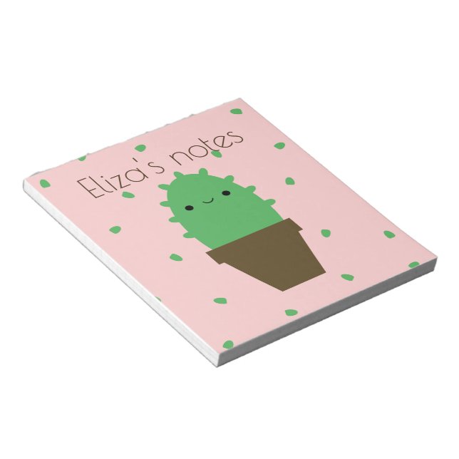 Bloc De Notas Cute cactus kawaii central notepad (Lado Derecho)