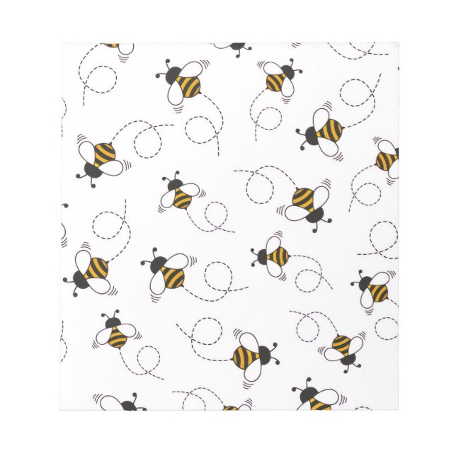 Bloc De Notas Cute Cartoon Bee Honeybee Seamless Pattern Sticky  (Frente)