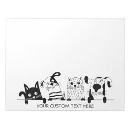 Bloc De Notas Cute Cats & Dogs personalizados notas de texto