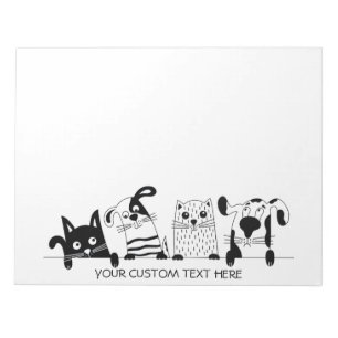 Bloc De Notas Cute Cats & Dogs personalizados notas de texto