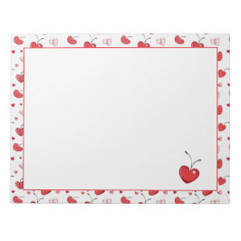 Bloc De Notas Cute Cherry Hearts Boho Scandinavian Valentine 