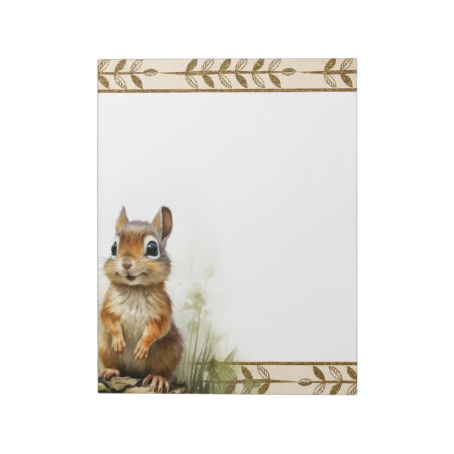 Bloc De Notas Cute Chipmunk Woodland Animales Temáticos Notepad (Lado Izquierdo)