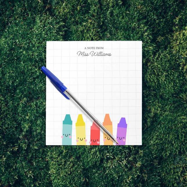 Bloc De Notas Cute Colorful Crayon Custom Teacher Appreciation  (Subido por el creador)
