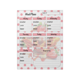 Bloc De Notas Cute Daily Strawberry Tratos Planner De Comida