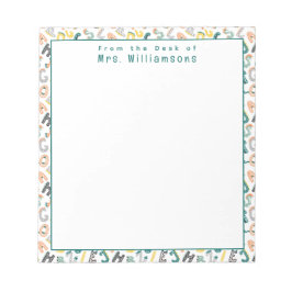 Bloc De Notas Cute Dinosaurio Alphabet - De la oficina del profe