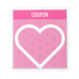Bloc De Notas Cute DIY Coupons | Corazones rosados