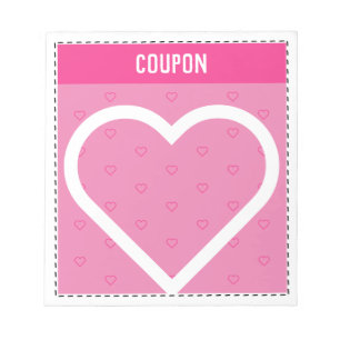 Bloc De Notas Cute DIY Coupons Corazones rosados