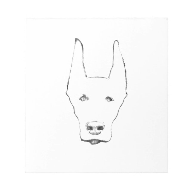 Bloc De Notas Cute Doberman Pinscher Dog Face Sketch (Frente)