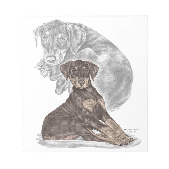 Bloc De Notas Cute Doberman Pinscher Puppy (Frente)
