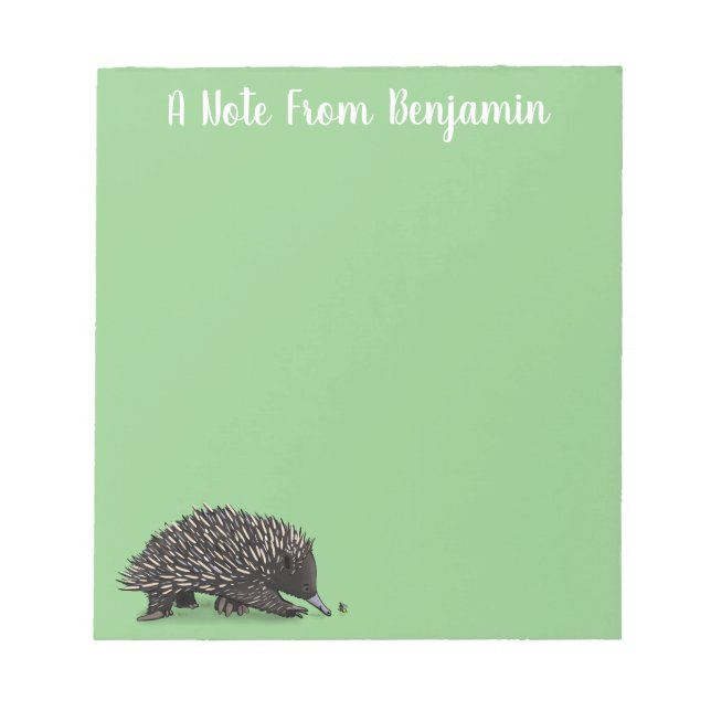 Bloc De Notas Cute echidna con ilustracion de personalizado de a (Frente)