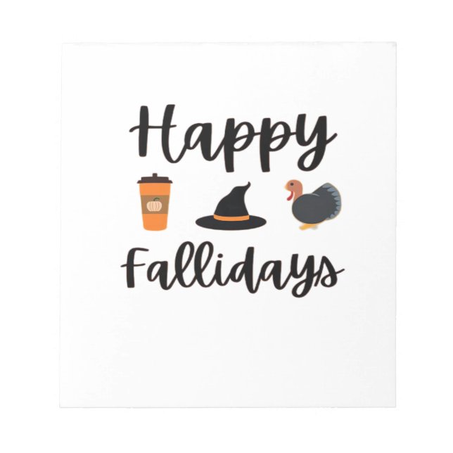 Bloc De Notas Cute Fall season Happy Fallidays Thanksgiving Hall (Frente)