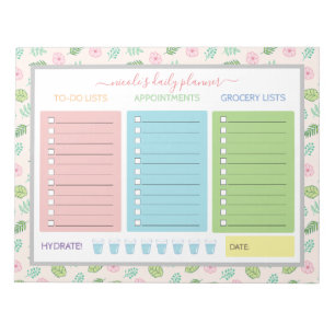Bloc De Notas Cute Floral Daily Planner