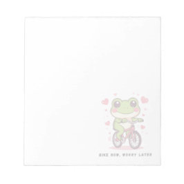 Bloc De Notas Cute Frog Riding Bicycle | Funny Frog Lover Gift