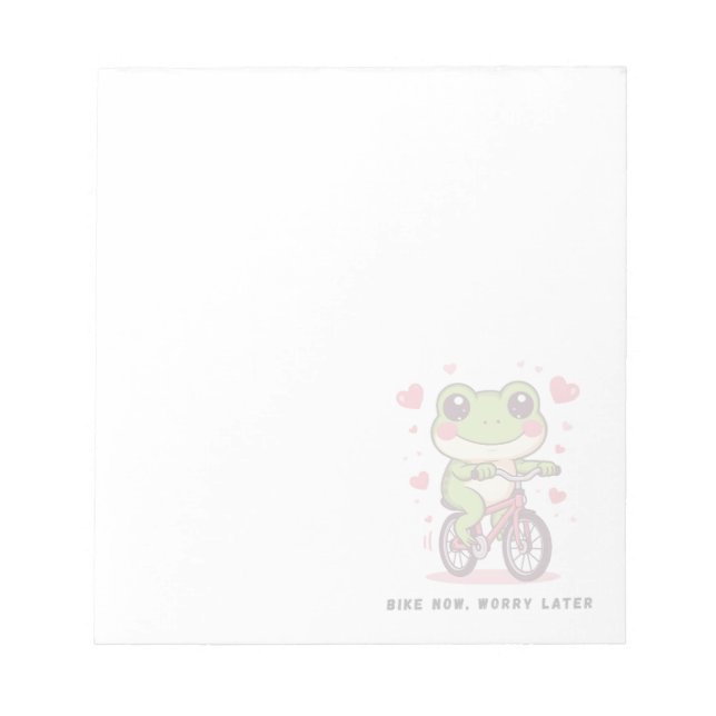 Bloc De Notas Cute Frog Riding Bicycle | Funny Frog Lover Gift (Frente)