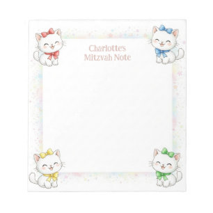 Bloc De Notas Cute Gatos Personalizados Mitzvah Notas Notepad