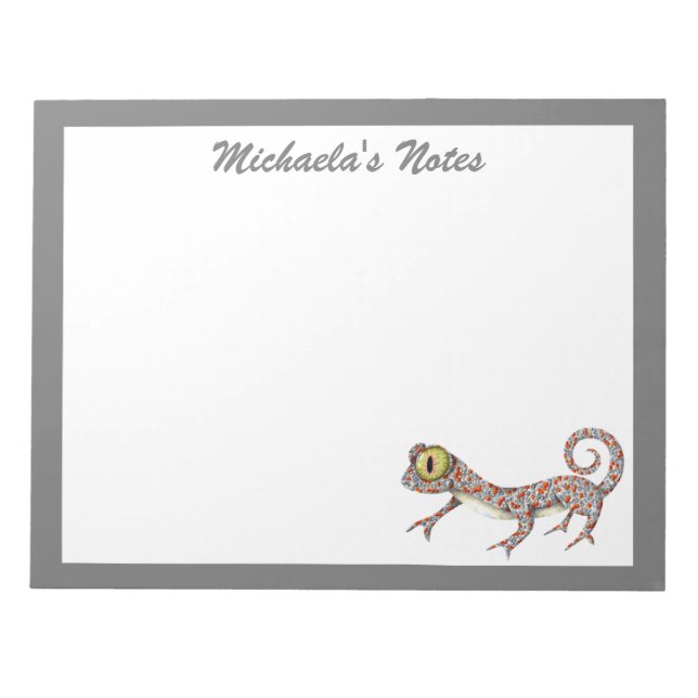 Bloc De Notas Cute Gecko personalizado (Frente)