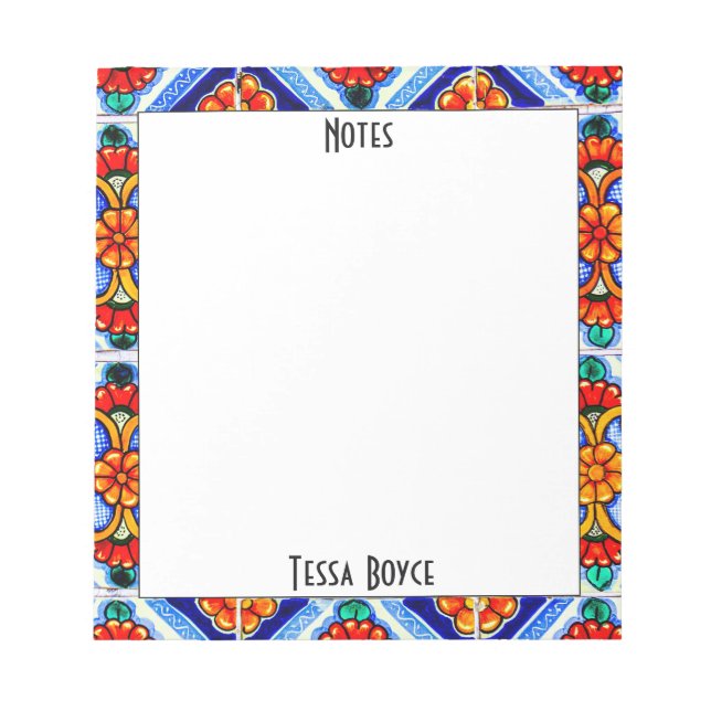 Bloc De Notas Cute Girly Colorful Resumen Arte Monogramado (Frente)