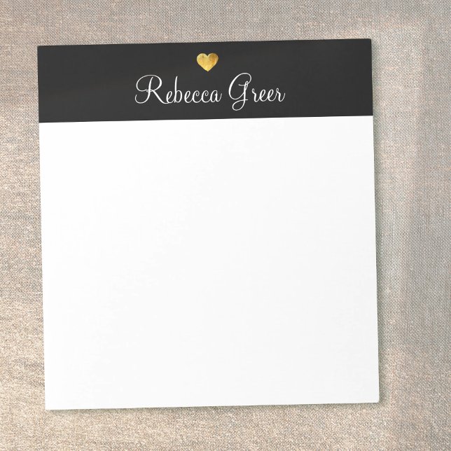 Bloc De Notas Cute Gold Heart Black Beauty Consultor (Subido por el creador)