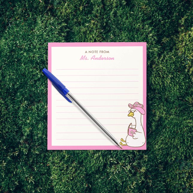 Bloc De Notas Cute Goose Reading Custom Teacher Appreciation (Subido por el creador)