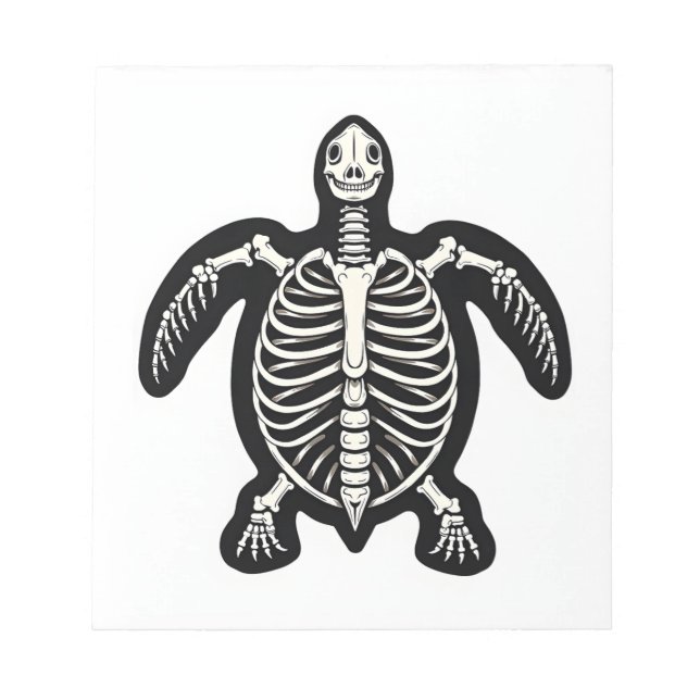 Bloc De Notas Cute Halloween Turtle Skeleton Tortoise Fossils Ar (Frente)