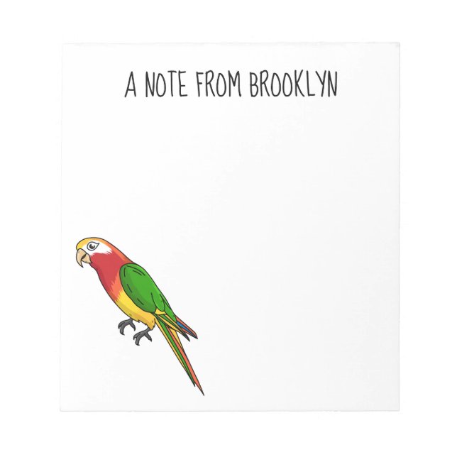 Bloc De Notas Cute happy parrot cartoon illustration (Frente)