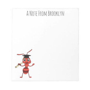 Bloc De Notas Cute happy red ant cartoon