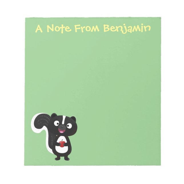Bloc De Notas Cute happy skunk cartoon illustration (Frente)