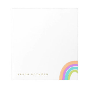 Bloc De Notas Cute Happy Watercolor Rainbow Notepad