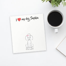Bloc De Notas Cute Heart I Love my Dog Custom Whimsical 