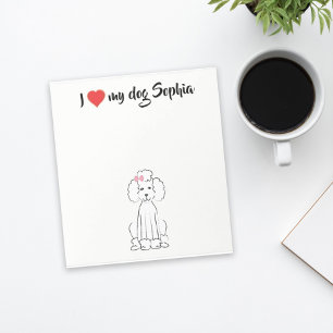 Bloc De Notas Cute Heart I Love my Dog Custom Whimsical 