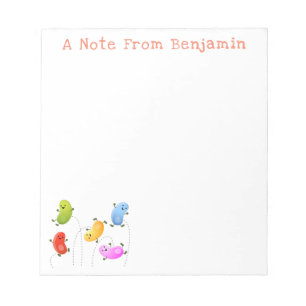 Bloc De Notas Cute jellybeans saltando ilustracion personalizado