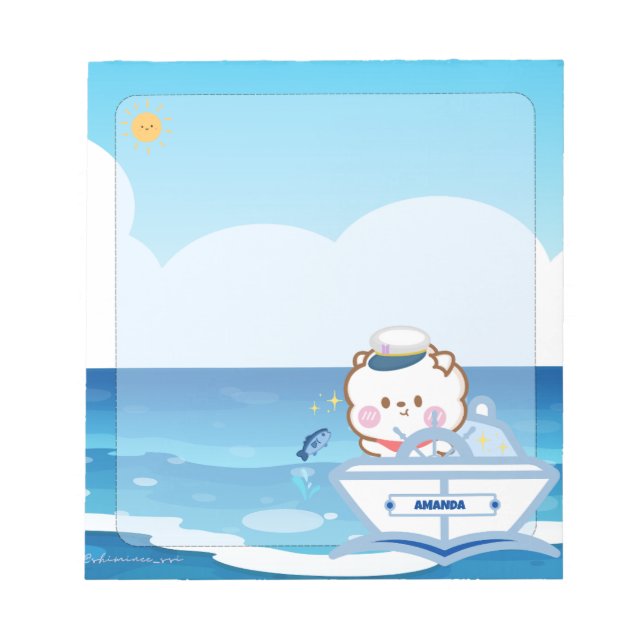Bloc De Notas Cute Kawaii Chibi Capitán del Mar (Frente)
