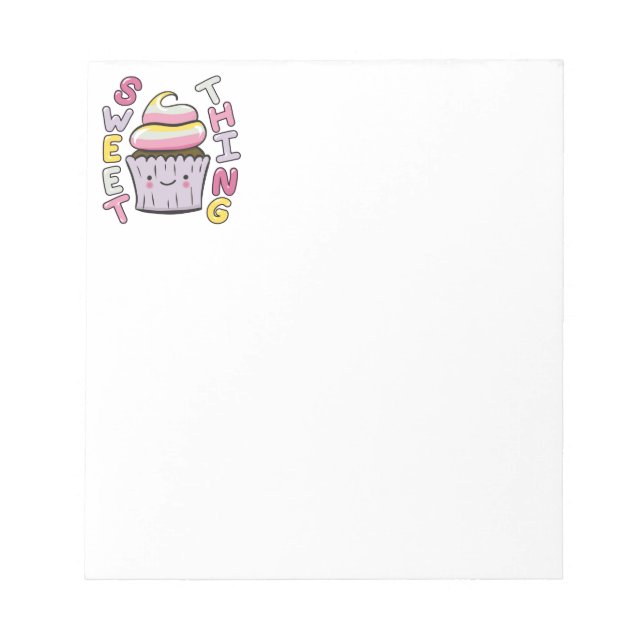 Bloc De Notas  Cute Kawaii Cupcake with Text (Frente)