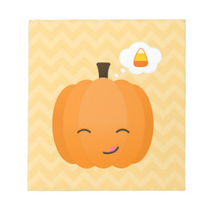 Bloc De Notas Cute Kawaii Jack o'Lantern y Candy Corn